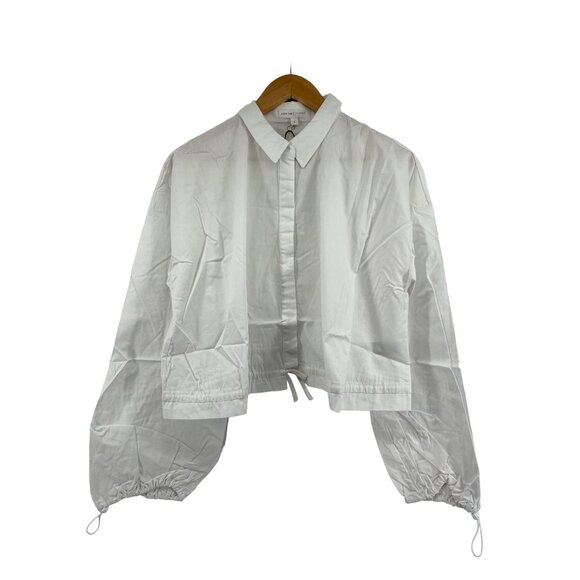 Grey Lab Los Angeles White Cotton Cropped Shirt Small Drawstring Hem & Cuffs - Picture 6 of 7